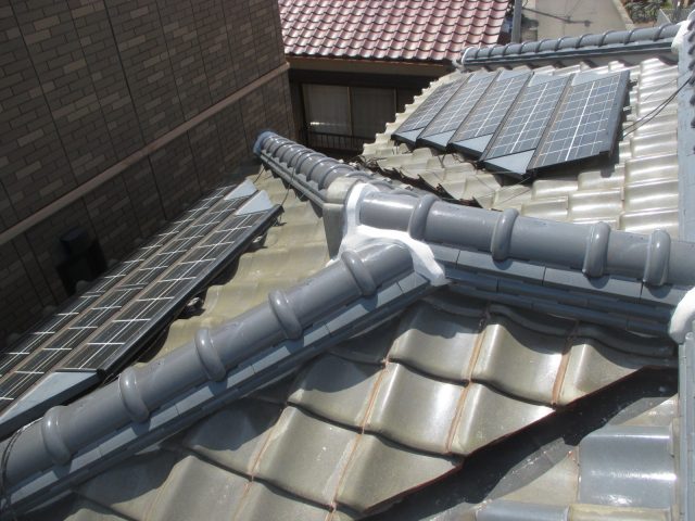 播磨町の紐丸瓦取り付け